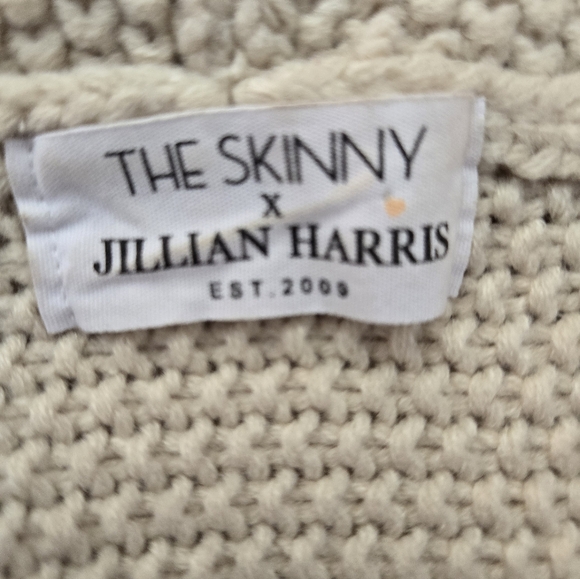 JILLIAN HARRIS × THE SKINNY Boyfriend Cotton Knit Open Front Cardigan. O/S - Picture 10 of 13